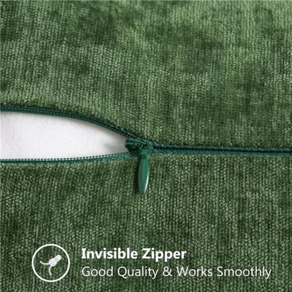 Christmas Chenille Soft Throw Pillow Covers 18x18 Set of 2, - Picture 3 of 7